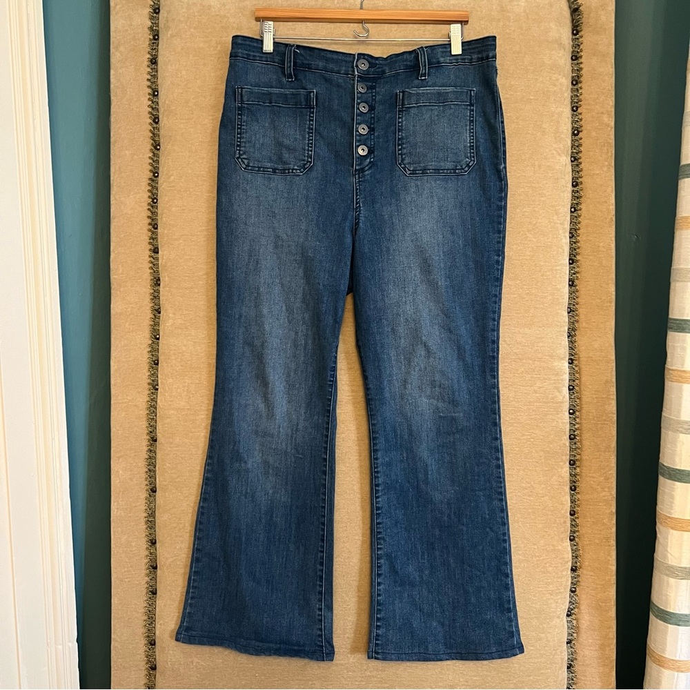 STYLE & CO Plus Size High Waist Button Fly Boot Cut Jeans